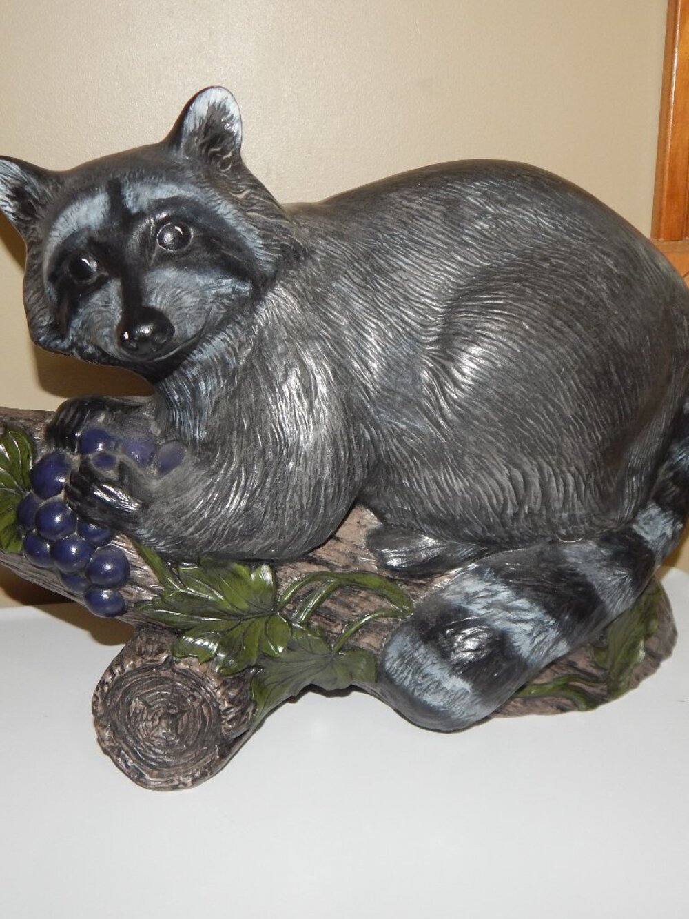 Vintage MCM 1980s Raccoon Ceramic Great Plains Mold Woodland Art Sculpture Figur
